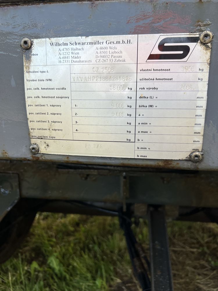 Przyczepa ciężarowa Schwarzmüller 18 ton