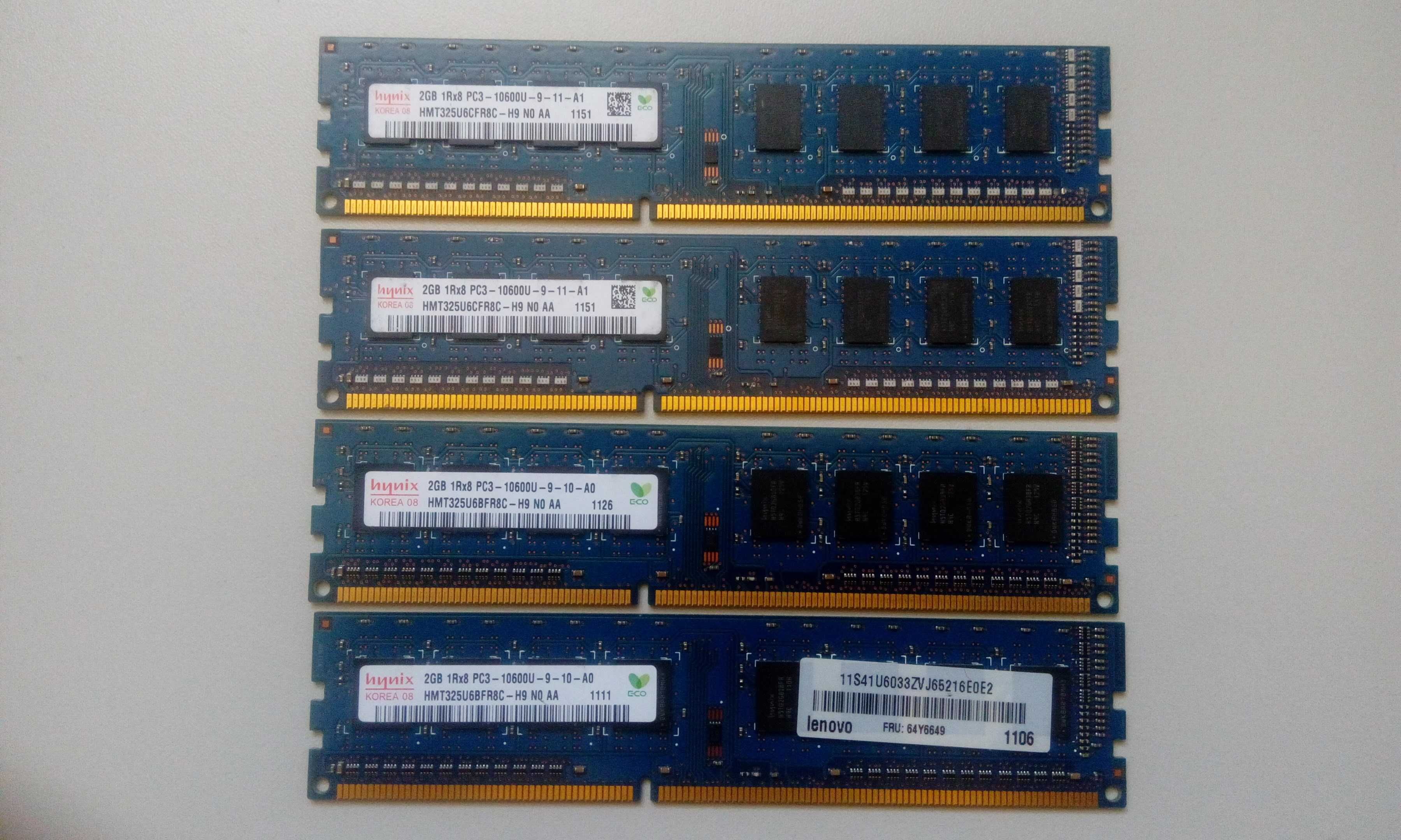 Оперативна пам'ять Hynix DDR3  2Gb 1Rx8 PC3-10600U-9-11-A1