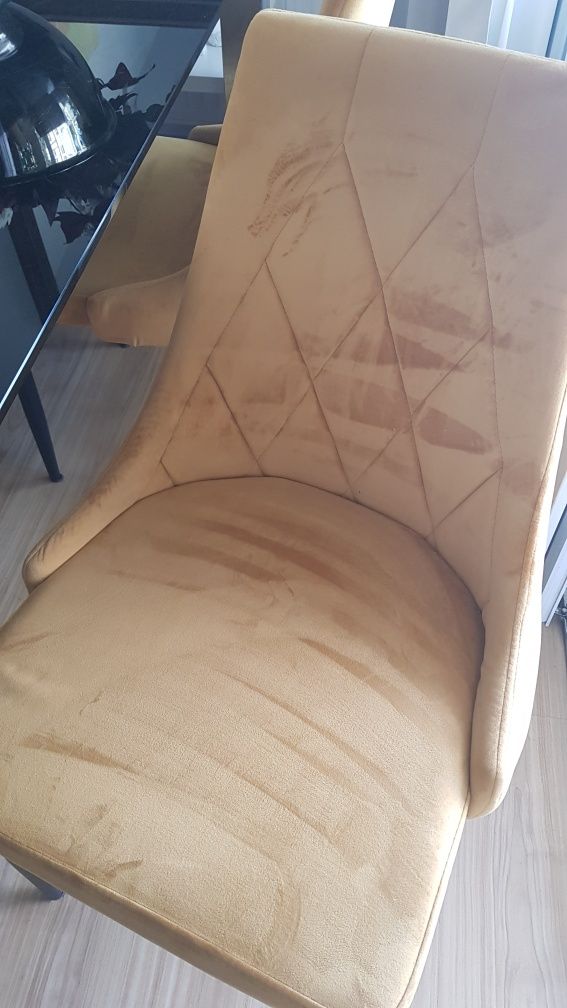 Szklany Stół + 4 welurowe krzesła