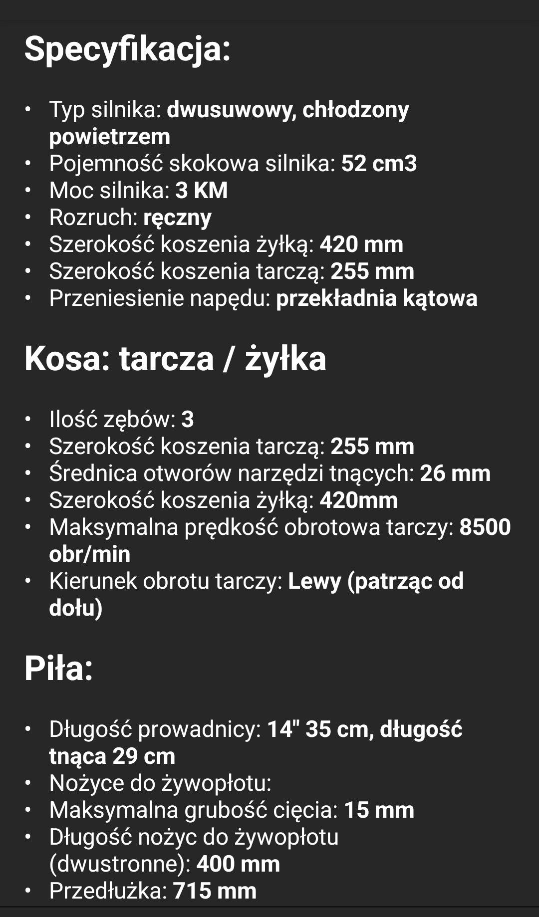 Kosa spalinowa GECO