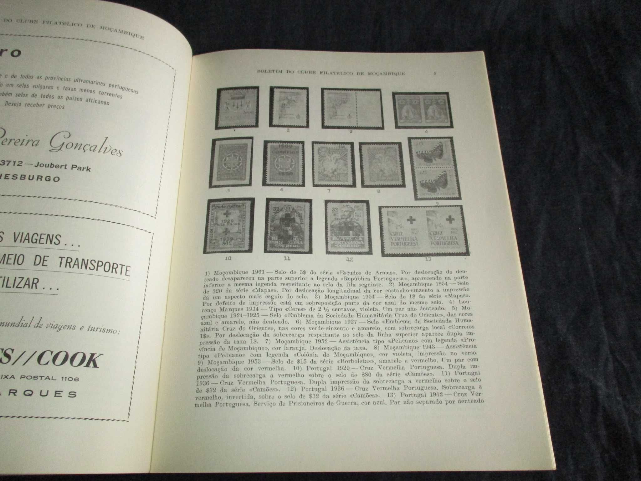 Livro Boletim do Clube Filatélico de Moçambique 1965 a 1966