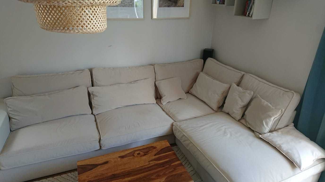 Sofa narożnik prawostronny matt velvet beżowa