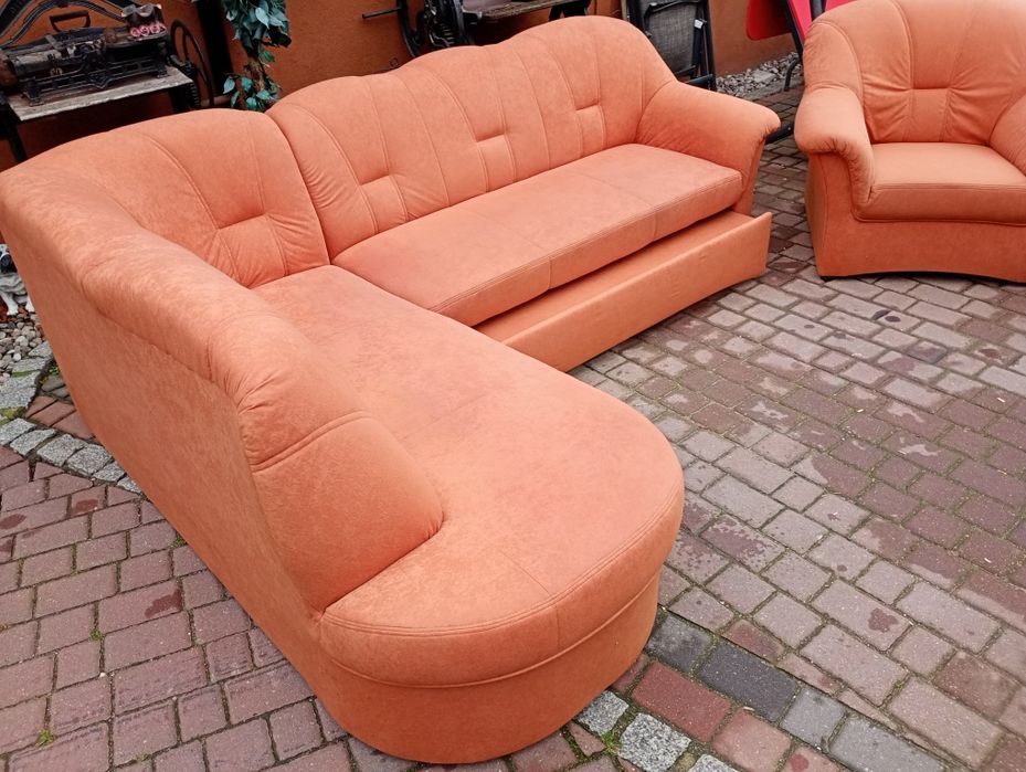 Narożnik rozkładany z fotelem