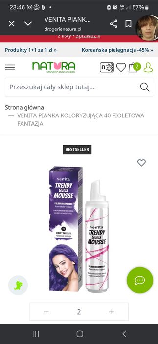 Pianka fioletowa do włosów