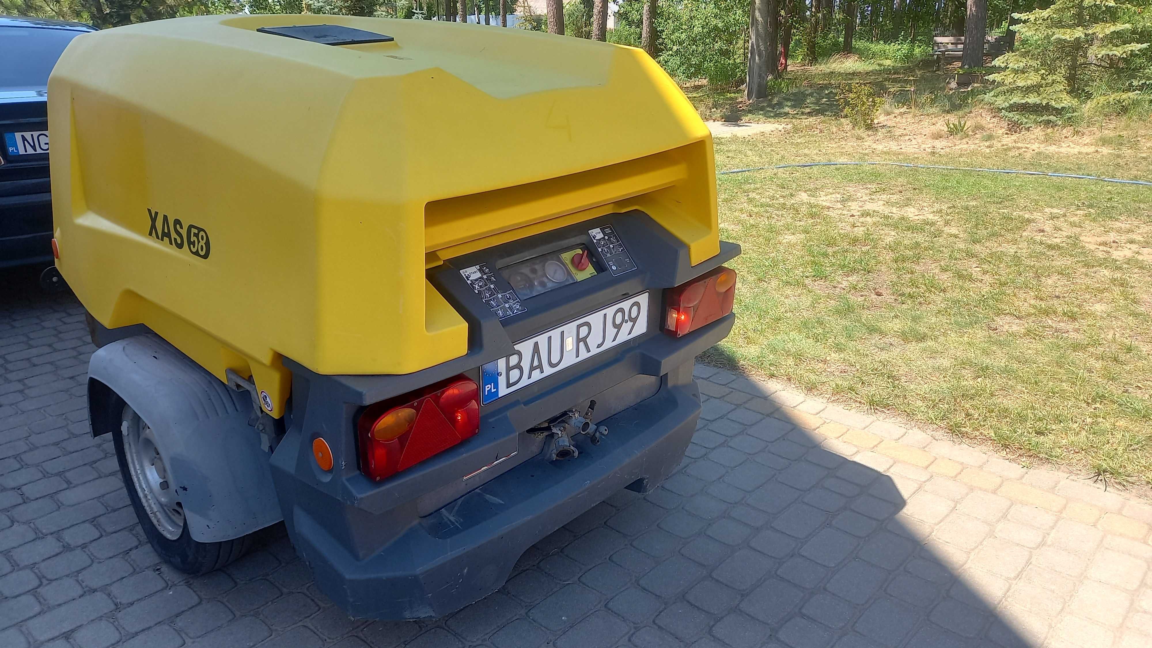 sprężarka atlas copco xas 58 kompresor 2017 rok 640 mtg