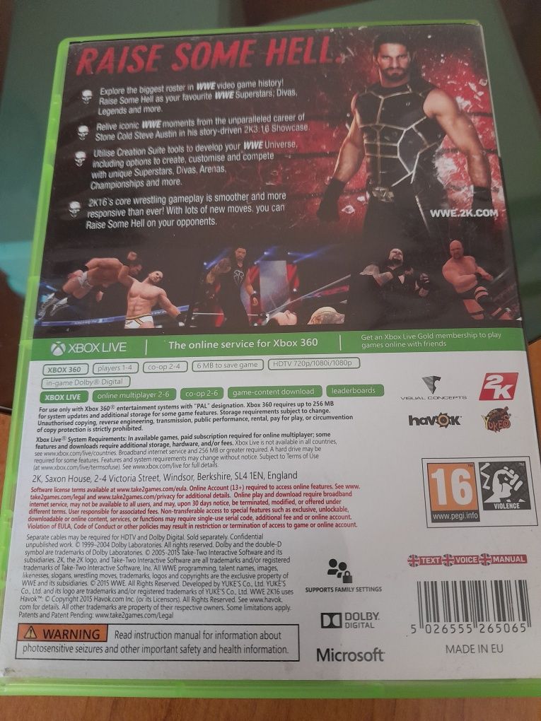 Wwe2K16.Stan idealny.X box 360