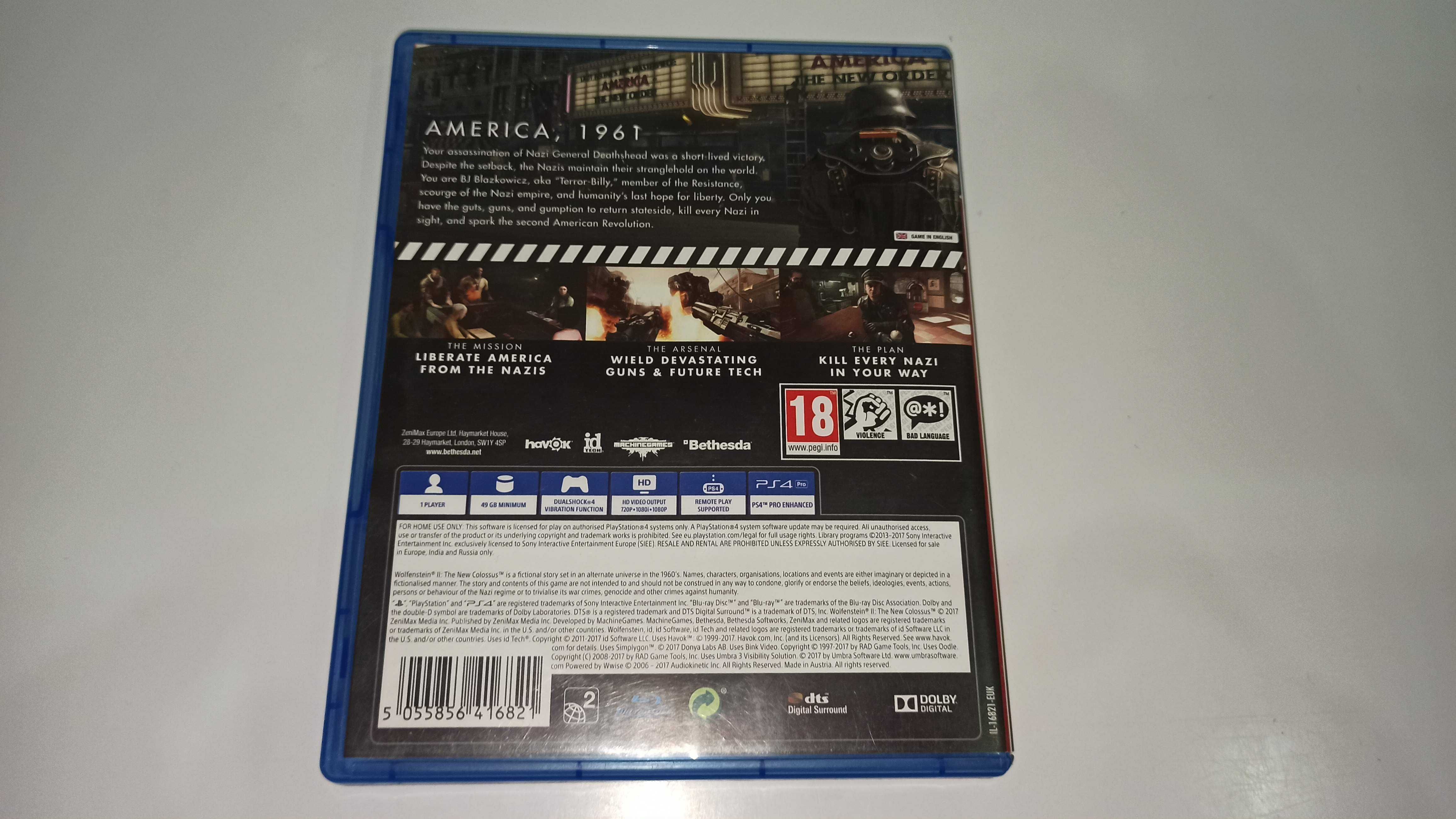 ps4 WOLFENSTEIN 2 THE NEW COLOSSUS po polsku II wojna światowa v1