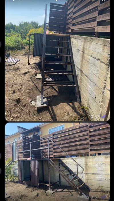 Каркасні сходи металічні ( підвищення для високого першого поверху)