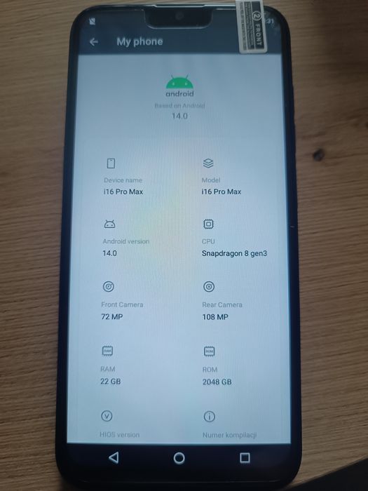 Nowy smartfon I16 pro wysyłka pobraniowa