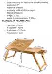 Stolik pod laptopa do łozka regulowany drewniany
