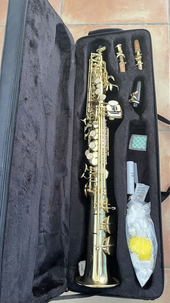 Saxofone soprano SIb + boquilha de metal vandorem