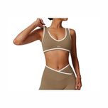 Топ спортивний Alo Yoga Contrast Line Bra Mocha Brown