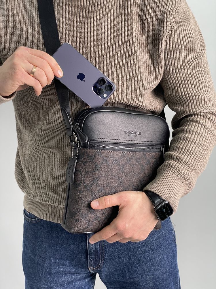 Мужская сумка Coach чоловіча сумка месенджер барсетка слінг планшетка
