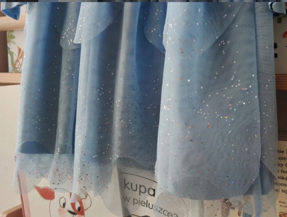 Elsa, Elza, Frozen, Kraina lodu tiul  niebieska rozmiar 122 128