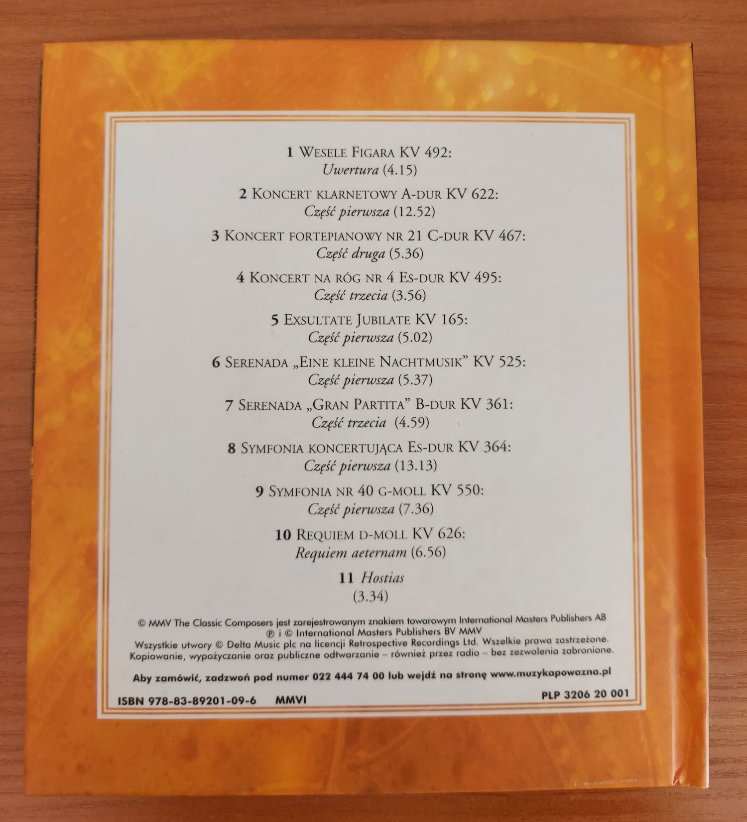 Mozart Mistrzostwskie Dzieła płyta CD + książeczka