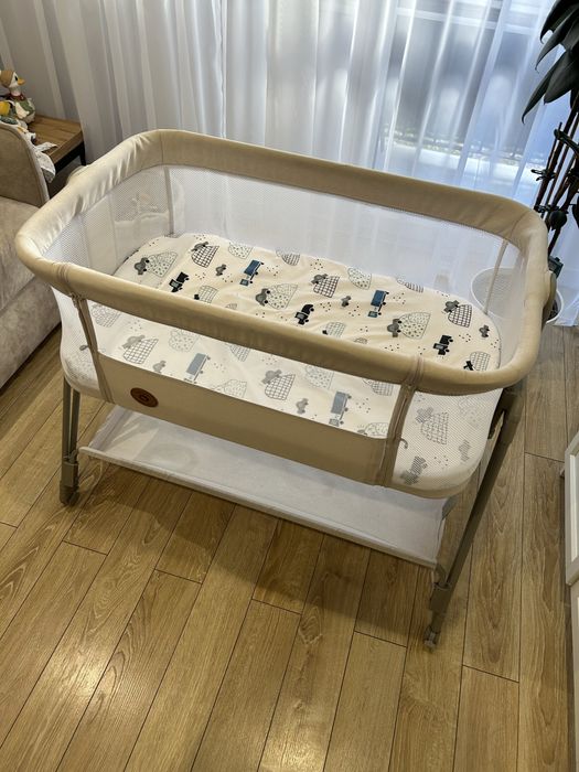 Łóżeczko dostawka beżowa Lionelo Luna Beige Sand