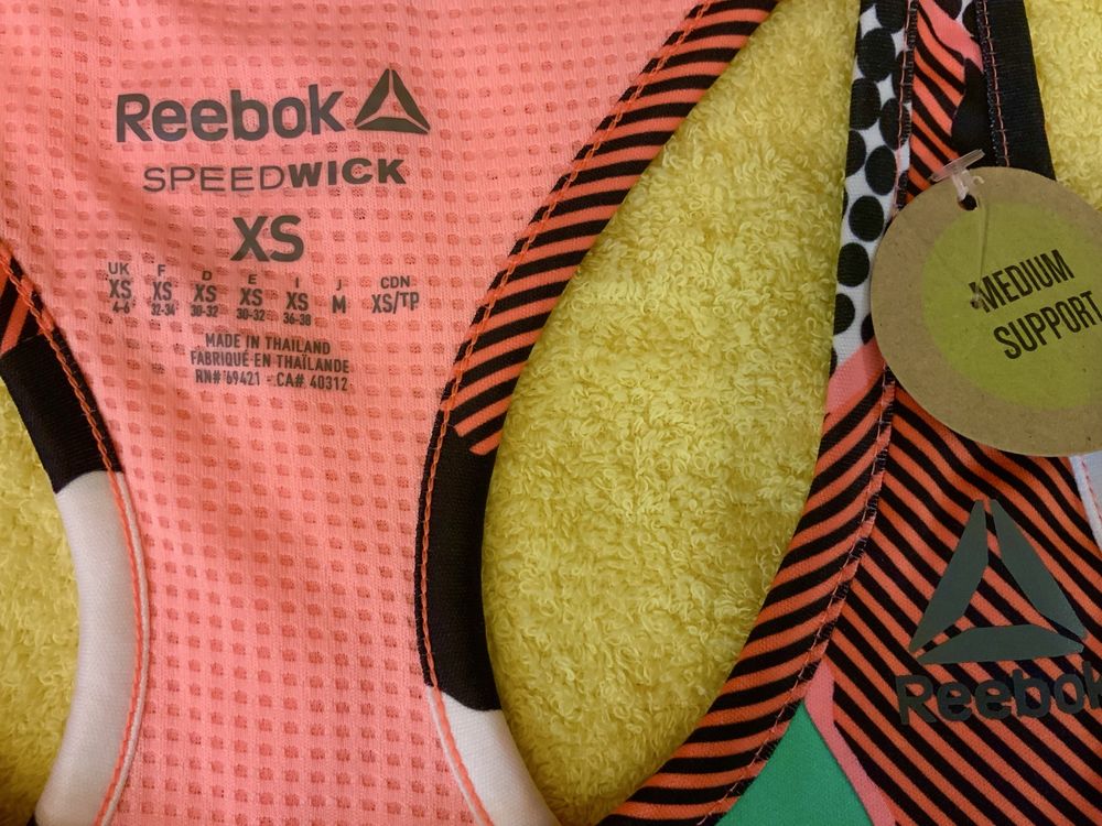 Топ спортивный для фитнеса Reebok, разноцветный, р.xs
