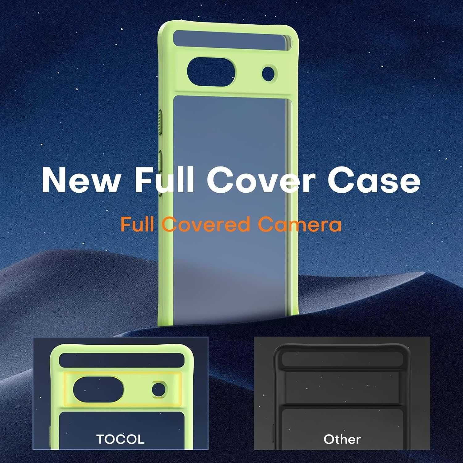 Tocol etui Google Pixel 7A pancerne półmatowe zielone 2x szkło na LCD