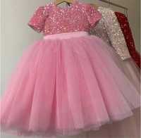 Святкова сукня з паєтками, пишна 4-6 років/ рожева та блакитна