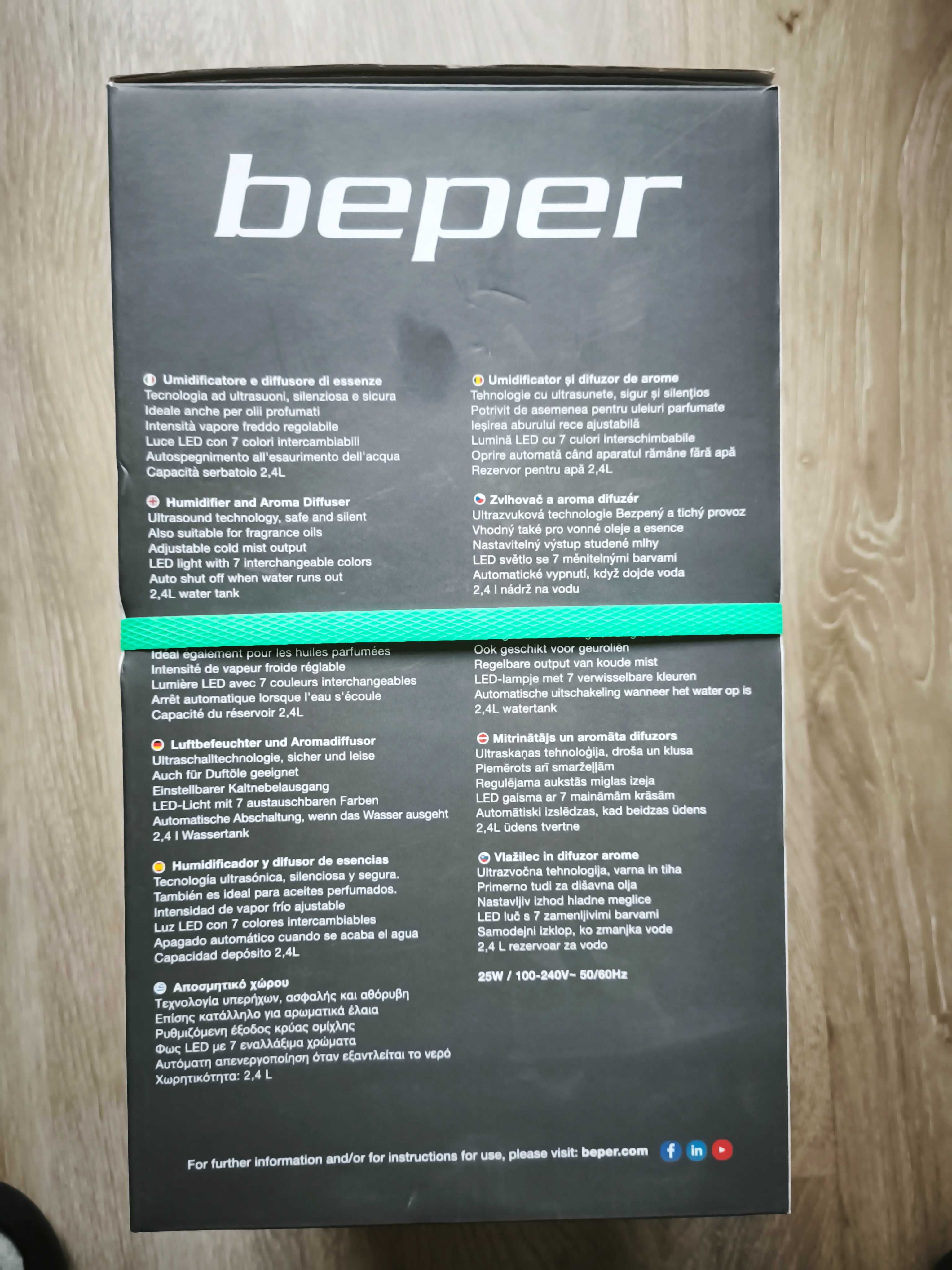 Beper 70401 nawilżacz z oświetleniem / dyfuzor zapachowy LED