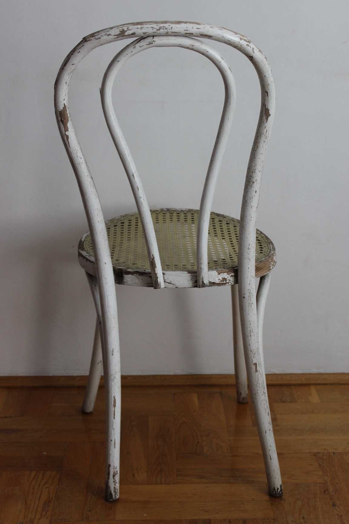 Krzesło gięte Thonet A-18 Fameg Radomsko Lata20 Art Deco Vintage białe