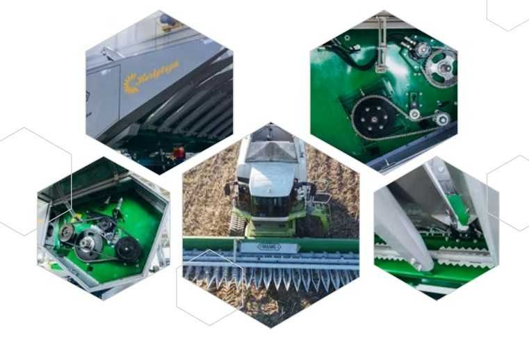 Жатка соняшникова Maans S під Клаас, Нью Холланд (Claas, New Holland).