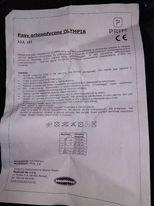 Pas lędźwiowo krzyżowy optima 111