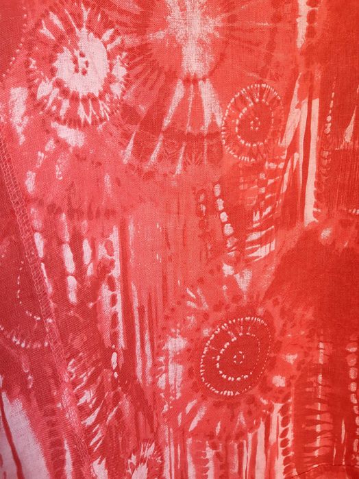 Блуза большого размера оверсайз в абстрактный принт лен италия glossy