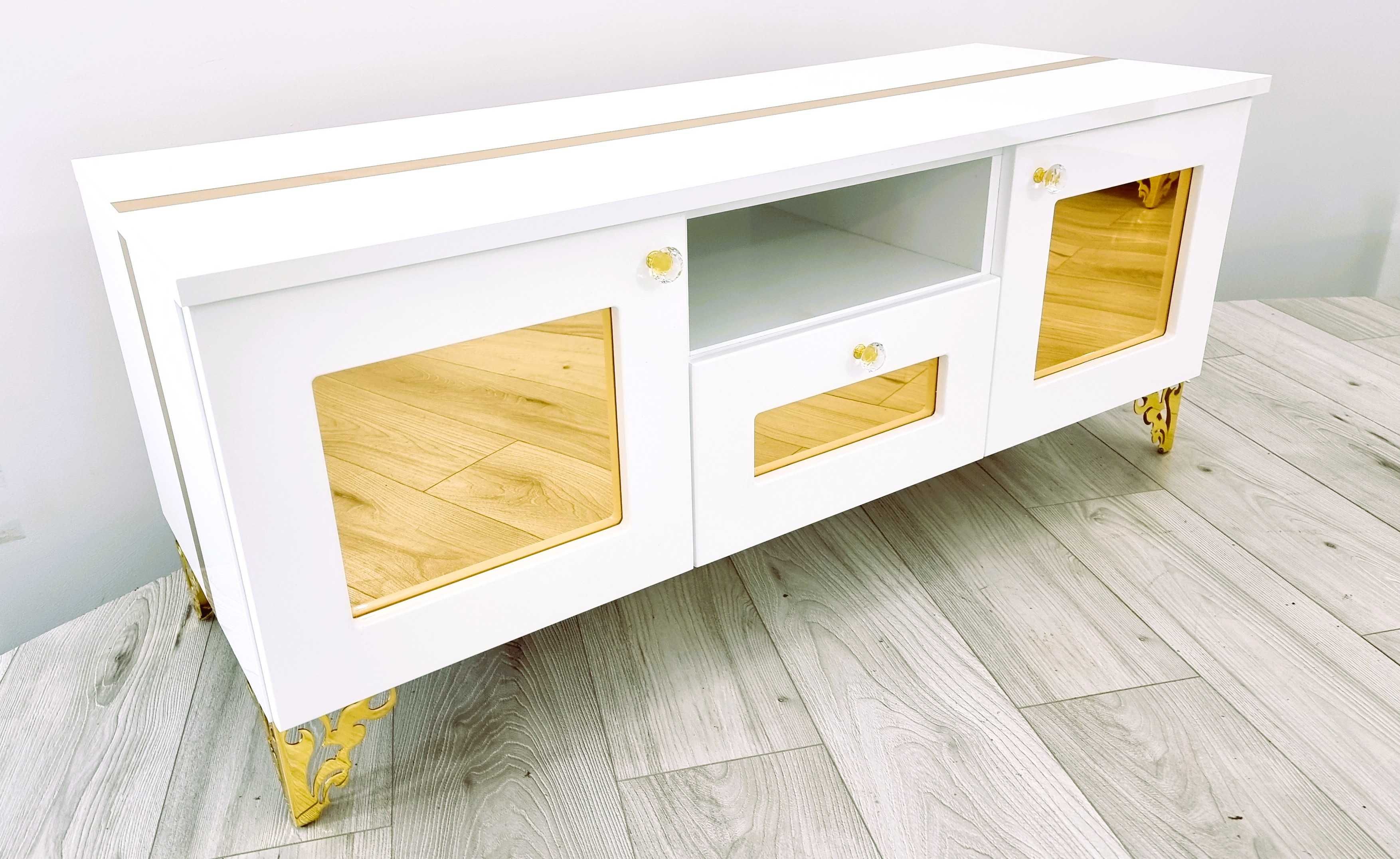 Szafka Glamour RTV Prince Gold/White PRODUCENT