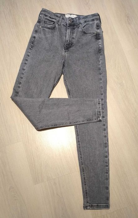 Szare spodnie z wysokim stanem XS Cross Jeans