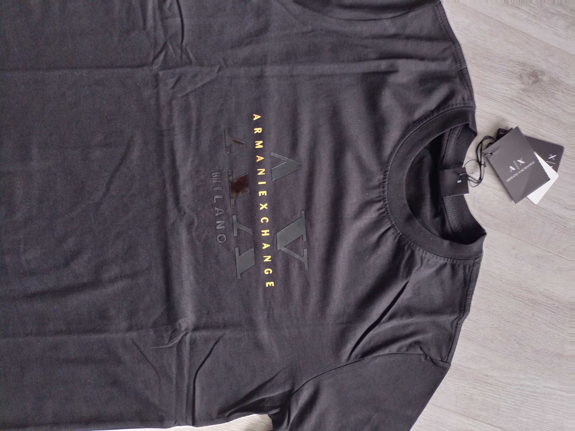 Męska koszulka t-shirt czarny nowy logowany