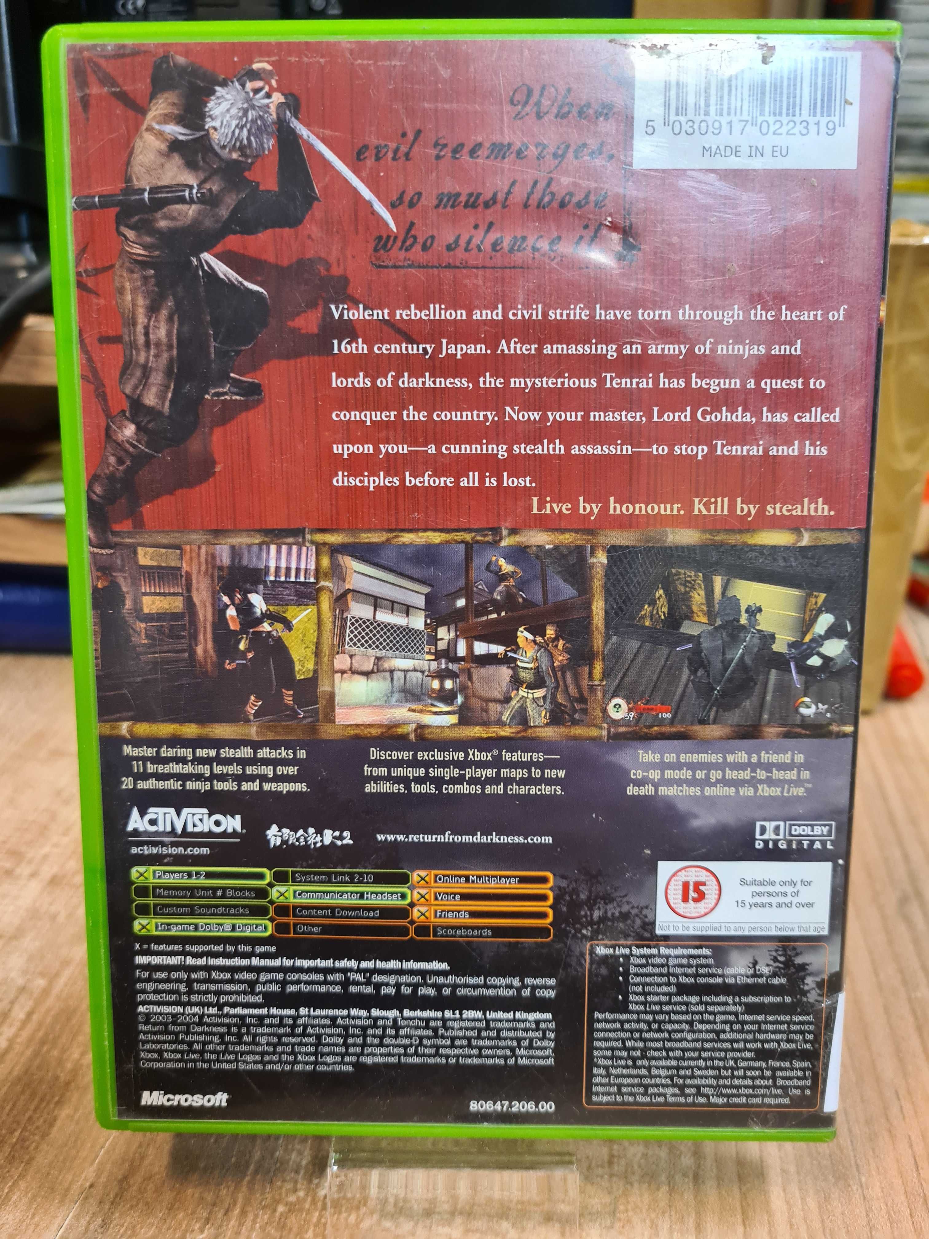 Tenchu: Return From Darkness XBOX,  Sklep Wysyłka Wymiana