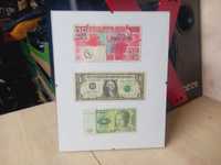 Banknot banknoty Gulden 25 1 dolar amerykański USA 5 marek niemieckich