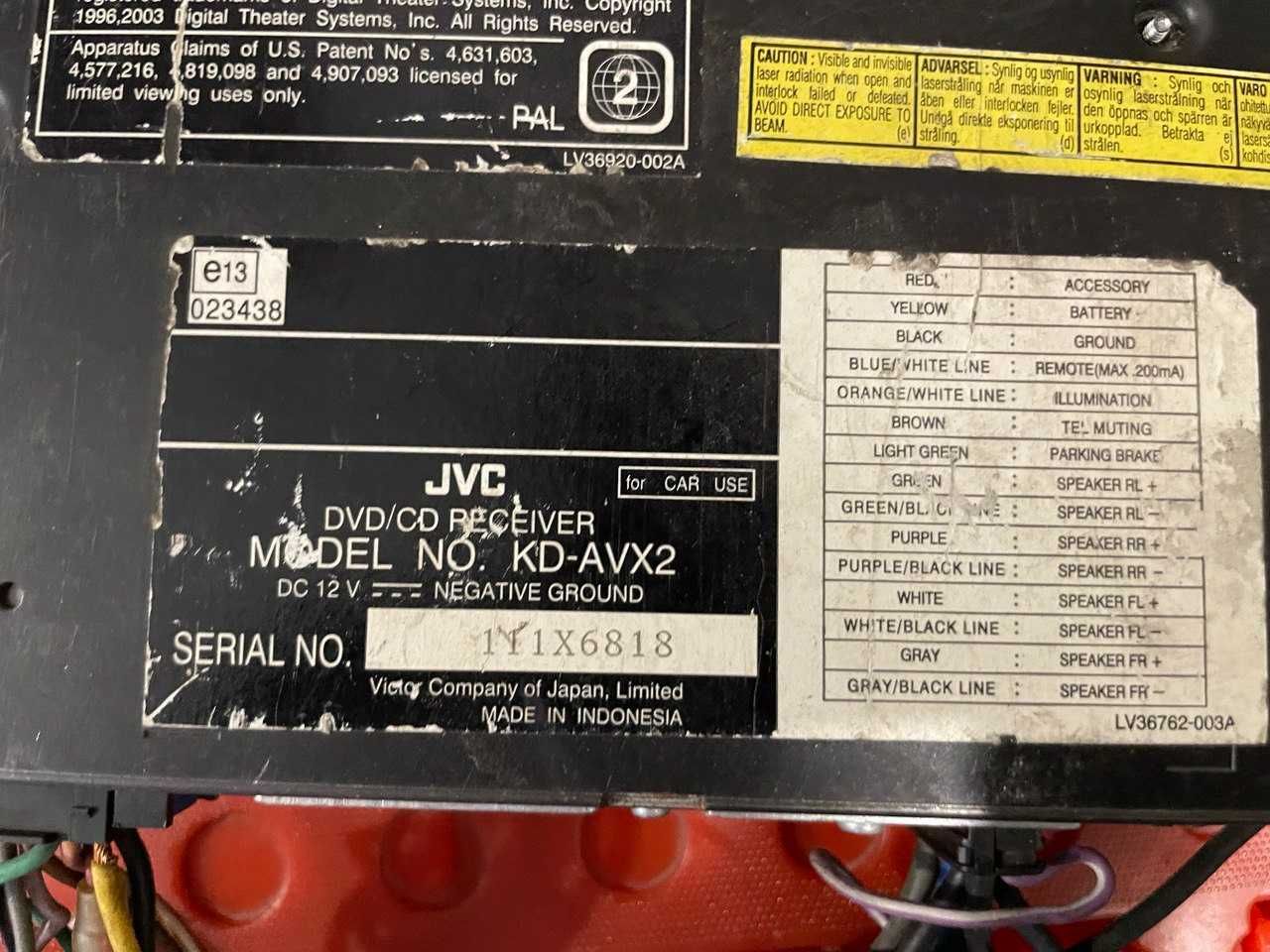 Магнитола JVS KD-AVX2 с дисплеем
