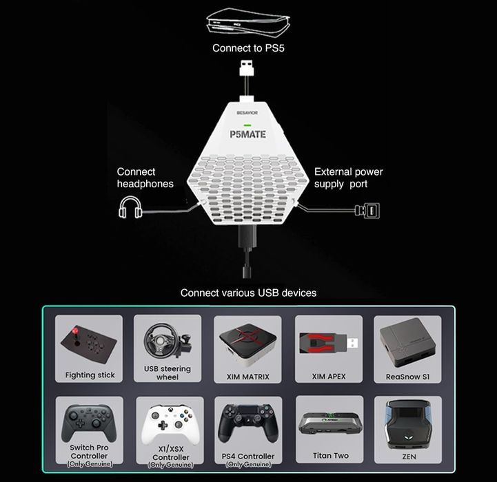 P5MATE Besavior - adaptador para xim matrix, xim apex, cronus zen, etc