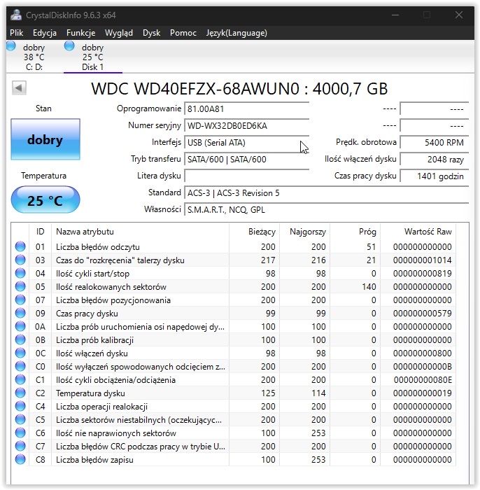 Dysk WD Plus WD40EFZX