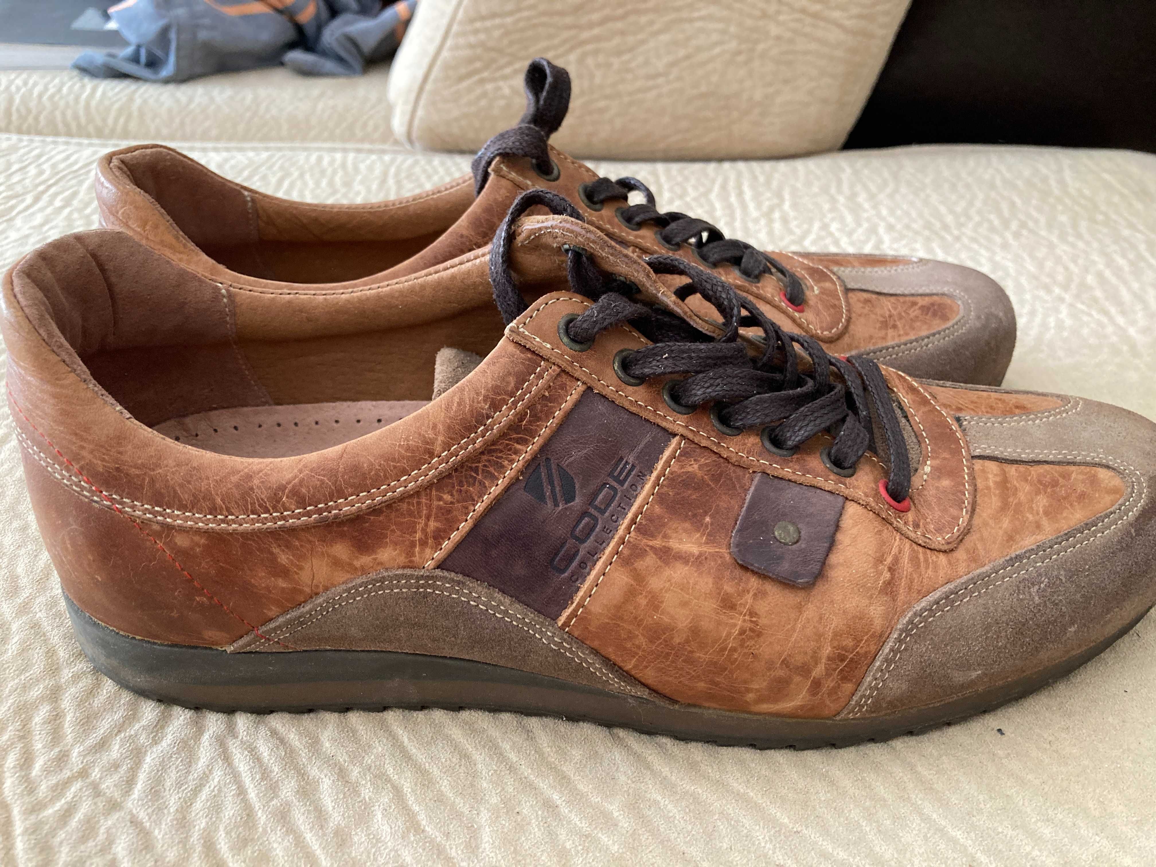 Sapatos Yucca e Code Pele Genuína 42