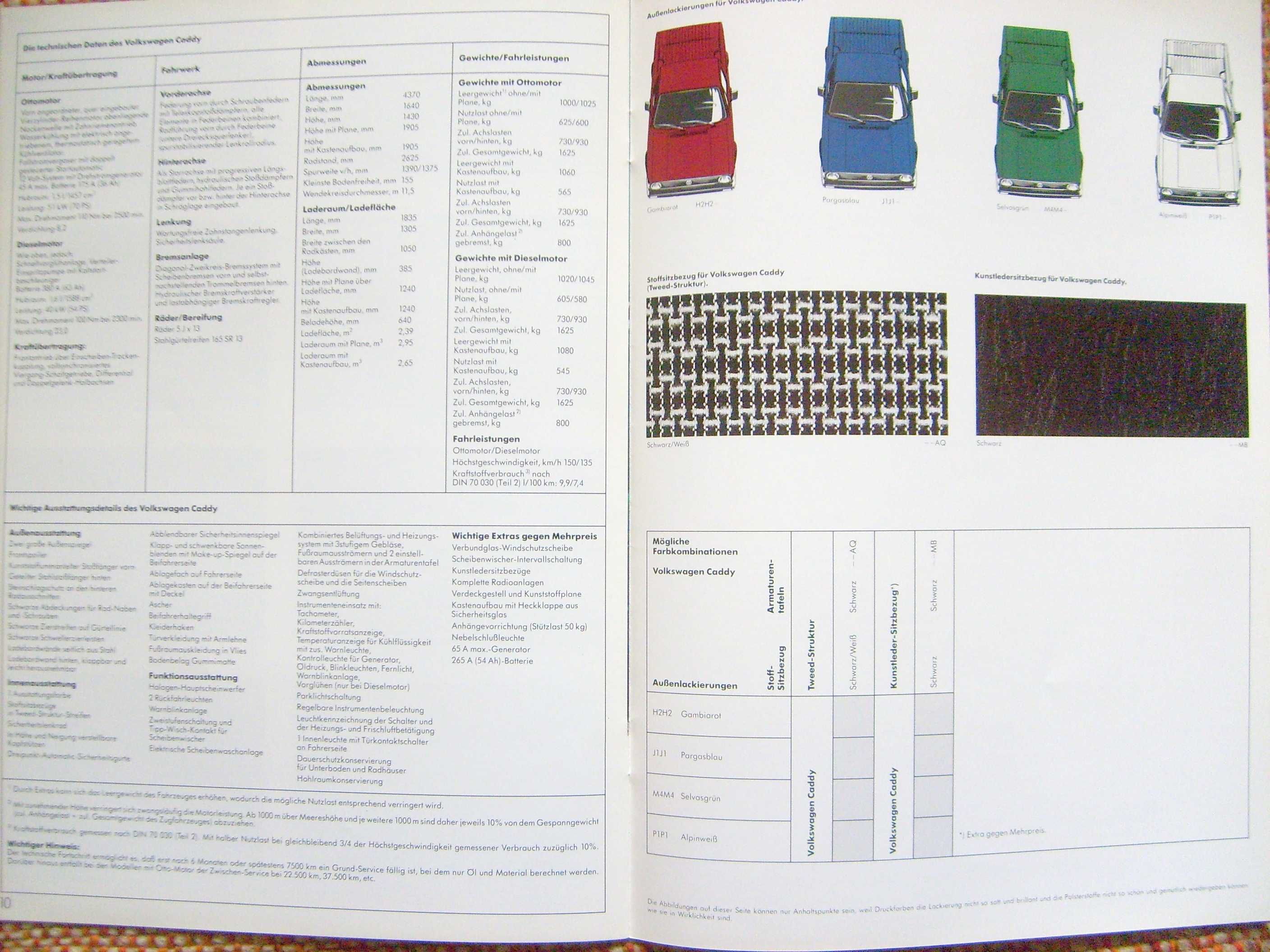 VW Volkswagen Caddy Mk1 1983 prospekt stan IDEALNY *WYPRZEDAŻ KOLEKCJI