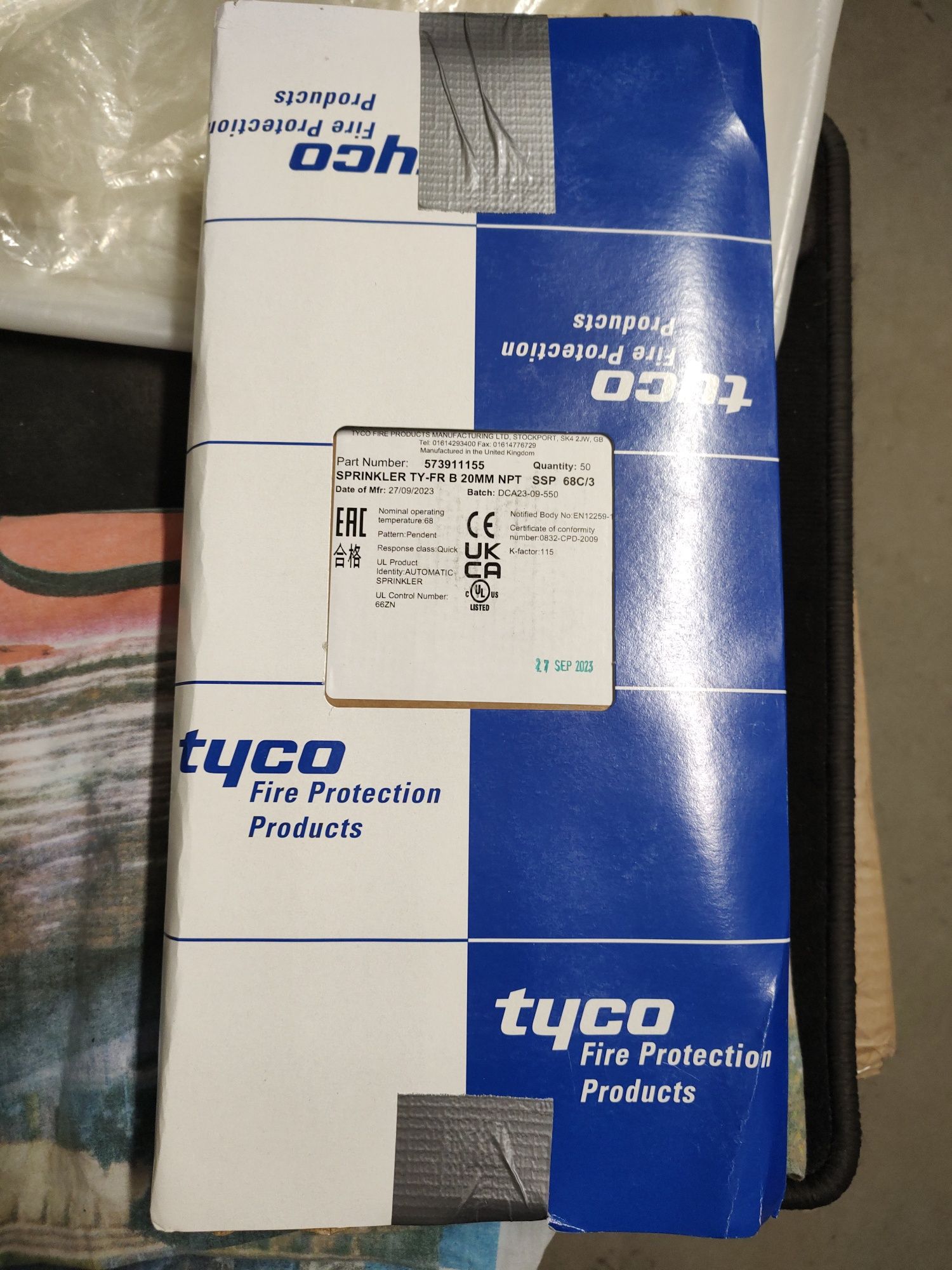 Sprinklery TY-FR B 20MM NPT SSP 68C/3