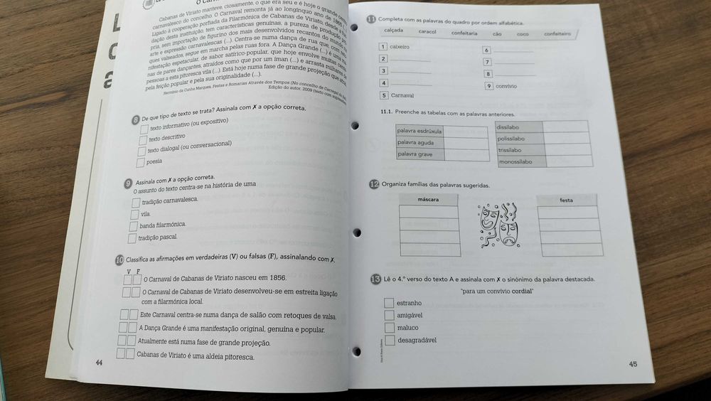 manuais 4º ano +  fichas de avaliação