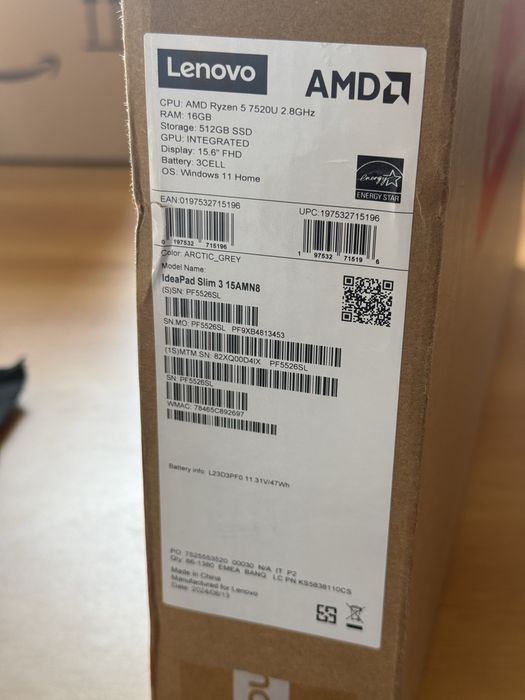 Laptop Lenovo IdeaPad Slim 3 | Ryzen 5 7520U 16GB