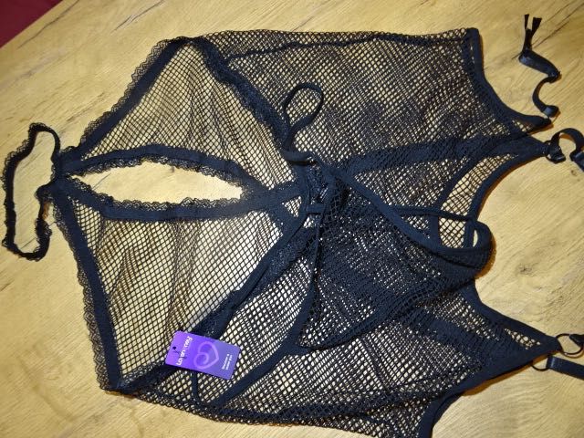 Lovehoney śliczny gorset siatka + stringi nowe 44-46