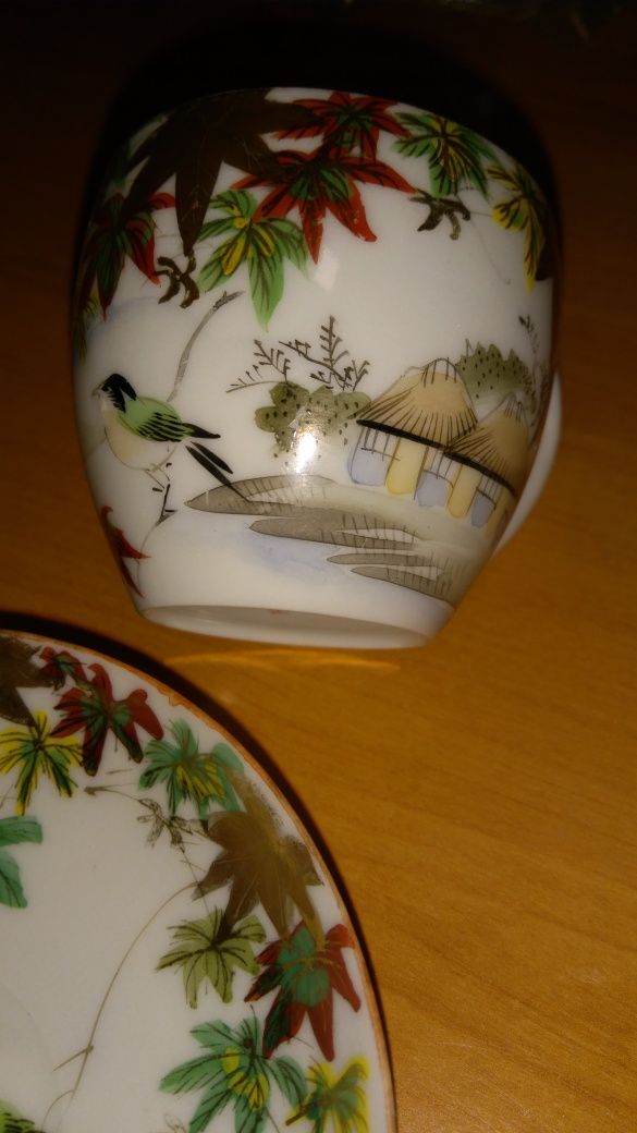 Stara Chińska porcelanowa filiżanka z talerzykiem