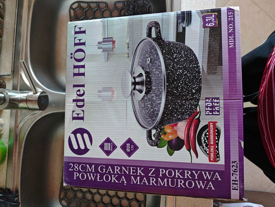 Garnek Edel Hoff 28cm nowy z pokrywą