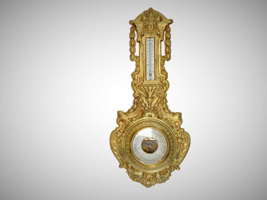 70 см Рідкісний,колекційний  барометр із термометром XIX століття