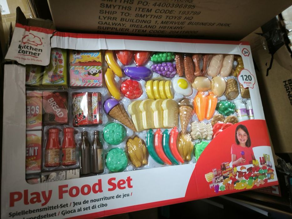 Zestaw 120 elementów spożywczych do zabawy
