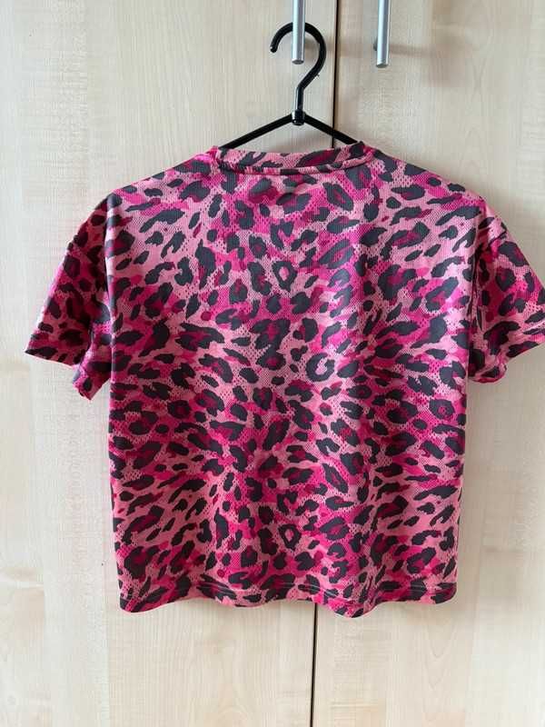Top / koszulka sportowa Adidas w różową panterkę r. 36/38