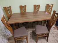 Stół z krzesłami rozkładany 160x90