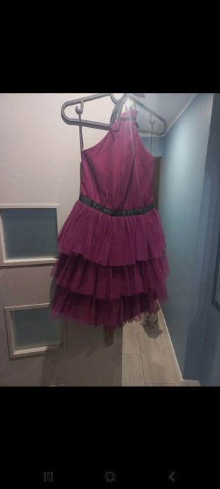 Sukienka fioletowa EMO falbany tiulowa