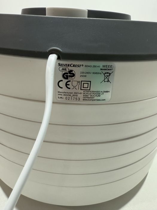 Сушарка для харчових продуктів SILVERCREST® SDAG 250 A1